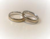 Par de Aliança Para Casamento de Ouro Com Prata