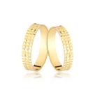 Par DE AliançaS 4mm TRABALHADAS Ouro 18k Maciço amarelo MJ5