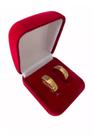 Par De Alianças 6mm + Caixa de Veludo - Banhada a ouro 18k
