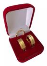 Par De Alianças 8mm Duas Linhas Anel Solitário Banhado Ouro Par De Alianças 8mm Duas Linhas Anel Solitário Banhado Ouro