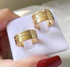PAR DE ALIANÇAS + anel solitário 2 friso 8mm 18k casamento/noivado PAR DE ALIANÇAS + anel solitário 2 friso 8mm 18k casamento/noivado