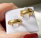 PAR DE ALIANÇAS + anel solitario 6 mm casamento / noivado / 18k