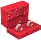 Par De Alianças Compromisso Prata 950 2 Frisos 8mm Solitário Par De Alianças Compromisso Prata 950 2 Frisos 8mm Solitário
