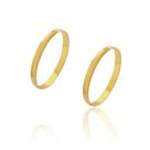 Par de Alianças de Casamento Diana Ouro Abaulada Lisa 2mm 1,5g