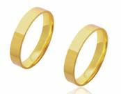 Par de Alianças de Casamento Diana Ouro Lisa Reta 2mm 3g