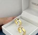 Par de Alianças de Casamento em Ouro 18k Fina Chanfrada 2mm - 3g