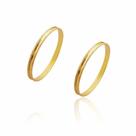 Par de Alianças de Casamento Zeus em Ouro Trabalhada Reta 1,75mm 1,4g