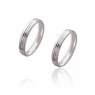 Par de Alianças de Namoro Monet Prata Fosca Abaulada 3,8mm 6,2g Par de Alianças de Namoro Monet Prata Fosca Abaulada 3,8mm 6,2g