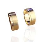 Par de Aliancas de Ouro 18K colecao Stratus com 6 mm e 7g