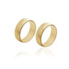 Par de Alianças de Ouro Diamantadas de 6 mm e 10g Par de Alianças de Ouro Diamantadas de 6 mm e 10g