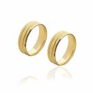 Par de alianças em Ouro 18 K diamantadas de 5 mm e 5g