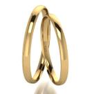 Par de Alianças em Ouro 18K Abauladas Tradicional 2,0 mm