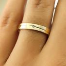 Par de Aliancas em Ouro 18K colecao Eternize 3mm, 5g e 1 pedra