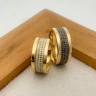 Par de Alianças Folheada a Ouro 18k Alta Joalheria
