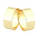 PAR DE ALIANÇAS LARGAS LISAS 8mm ouro PURO 18k maciço A68L8
