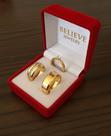 Par de alianças ouro 18k revestidas 8mm chanfradas Par de alianças ouro 18k revestidas 8mm chanfradas