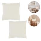 Par De Almofadas Bege Texturizadas Boho Chic 43x43cm Sala Cama