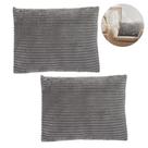 Par De Almofadas Decorativas Cinza Retangulares Multiuso 45x60cm Toque Aveludado