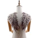 Par de apliques Liveish Angel Wing bordado marrom 39x15cm