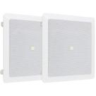 Par de Arandelas de Embutir JBL 6FR1Q com Woofer 6" Full Range 50W RMS Quadrada Branca