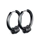 par DE brinco argola em aço bolinha preto não escurece
