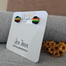 Par de Brinco Falso Alargador Reggae Masculino Aço Inox Preto Não Desbota Não Enferruja