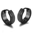 par de brinco fosco argola preta black em aço inoxidável masculino feminino 4mm banhado coreano