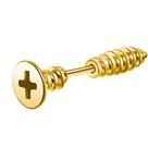 Par de Brinco Parafuso prego Dourado masculino feminino Engraçado hiphop funk