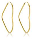 Par De Brincos Argola Grande 45mm Coração Ouro 18k 750