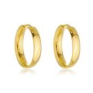 Par De Brincos Argola Grossa Pequena Reforçada Ouro 18k 750