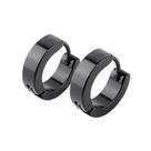Par de Brincos Argola Masculina Preta Aço Cirúrgico Não Alérgico Pequeno Articulado Resistente