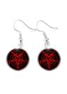 Par de Brincos Baphomet Pentagrama Invertido Lilith Samael