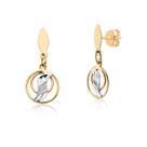 Par De Brincos Círculos Em Duas Cores Ouro 18k Ab43 Par De Brincos Círculos Em Duas Cores Ouro 18k Ab43