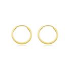 Par De Brincos Mini Argola Segundo Furo 10mm Ouro 18k 750