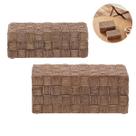 Par De Caixas Decorativas Organizadoras Multiuso Em Poliresina Trançada