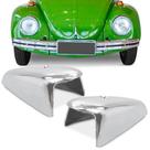 Par de capa lanterna Fusca 65 a 70 cromado em metal