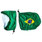 Par De Capa Retrovisor De Carro Bandeira Do Brasil Copa do Mundo Elástico Ajustável