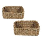 Par De Cestos Organizadores Decorativos Em Fibra Natural Multiuso