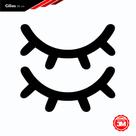 Par de Cílios em MDF Preto 20cm - 2 Peças Decoração Parede Olhinhos Sleepy Eyes