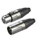 Par de Conector Xlr(par Macho+femea Rx3fp-nt + Rx3mp-nt) Roxtone niquelado XP3FM