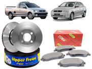 Par de Discos de Freio Ventilados + Pastilhas de Freio Corsa 2003 a 2013 1.4 1.8 Montana HIPPER FREI Par de Discos de Freio Ventilados + Pastilhas de Freio Corsa 2003 a 2013 1.4 1.8 Montana HIPPER FREI