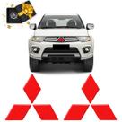 Par De Emblemas L200 Triton 2017 Logo Mitsubishi Refletivo