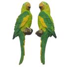 Par de esculturas de resina de decoração de jardim Parrot 7,1 cm 21,3 cm