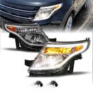 Par de faróis AmeriLite para Ford Explorer 2011-2015 com tubo de LED Par de faróis AmeriLite para Ford Explorer 2011-2015 com tubo de LED