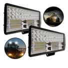 Par de Faróis de milha LED 252W LE-6728 p/ Trator caminhão Guincho Maquinário Obras Holofote Par de Faróis de milha LED 252W LE-6728 p/ Trator caminhão Guincho Maquinário Obras Holofote