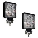 Par De Farol De Led Auxiliar Quadrado Mini 27w Jeep Troller Carro 4x4 Off road modelo LE6711