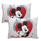Par de Fronha KazzaVip Malha 100% Algodão Disney Estampa Localizada (2)Mickey 48cmx68cm Branco