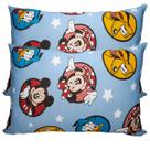 Par de Fronha KazzaVip Malha 100% Algodão Disney Estampada Mickey e Sua Turma 48cmx68cm Azul