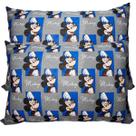 Par de Fronha KazzaVip Malha 100% Algodão Disney Estampada Mickey Quadros 48cmx68cm Cinza