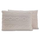 Par de Fronhas Zurique em Manta Trançada Alto Relevo Plush Fleece Flannel 70cm x 50cm Decoração Luxo para Inverno
